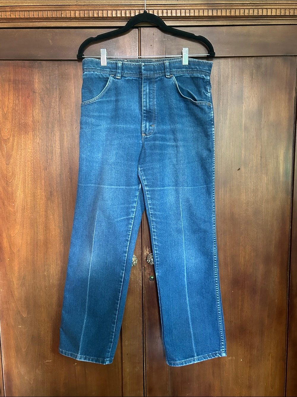 70s Wrangler High Rise Baggies Style Straight Wide-Leg Jeans 31”